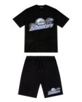Trapstar Shooters Shorts Set in Black/Ice
