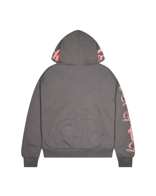 Trapstar Script Hoodie 2.0 in Grey/Pink
