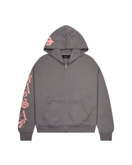 Trapstar Script Hoodie 2.0 in Grey/Pink