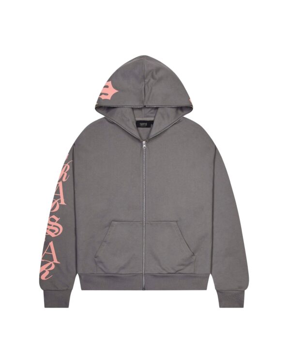 Trapstar Script Hoodie 2.0 in Grey/Pink