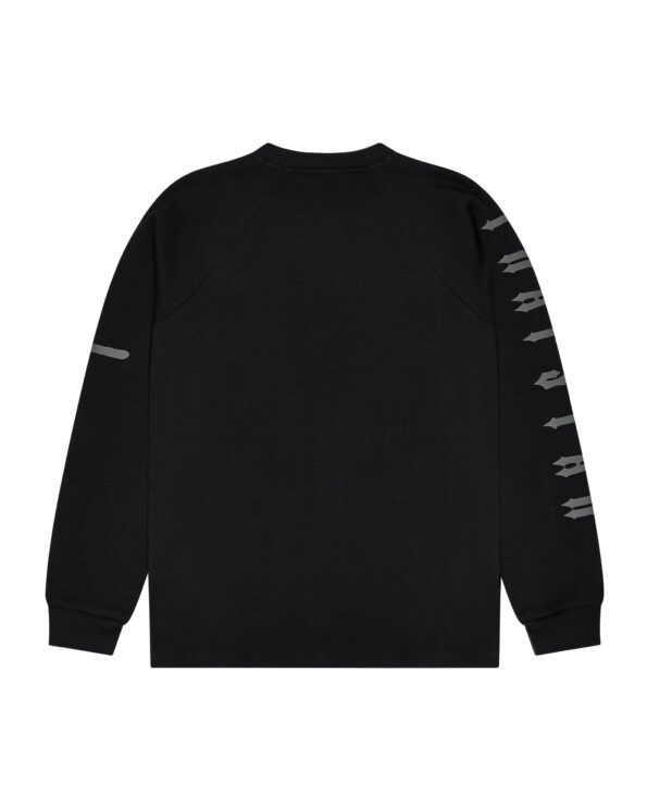 TRAPSTAR X SLAWN WAFFLE LS TOP – BLACK/REFLECTIVE