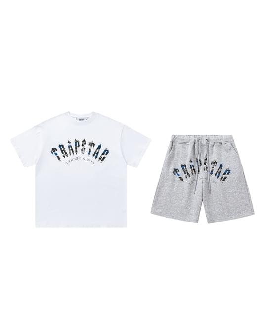 TRAPSTAR LONDON IRONGATE ARCH "IT’S A SECRET" SHORTS – GREY/ICE EDITION